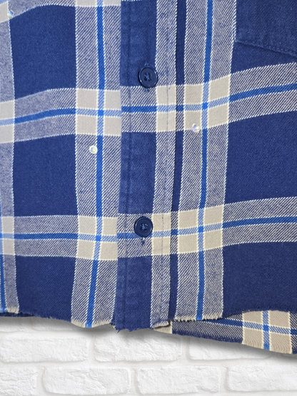 Los Angeles Dodgers Rhinestone Crop Flannel - Small