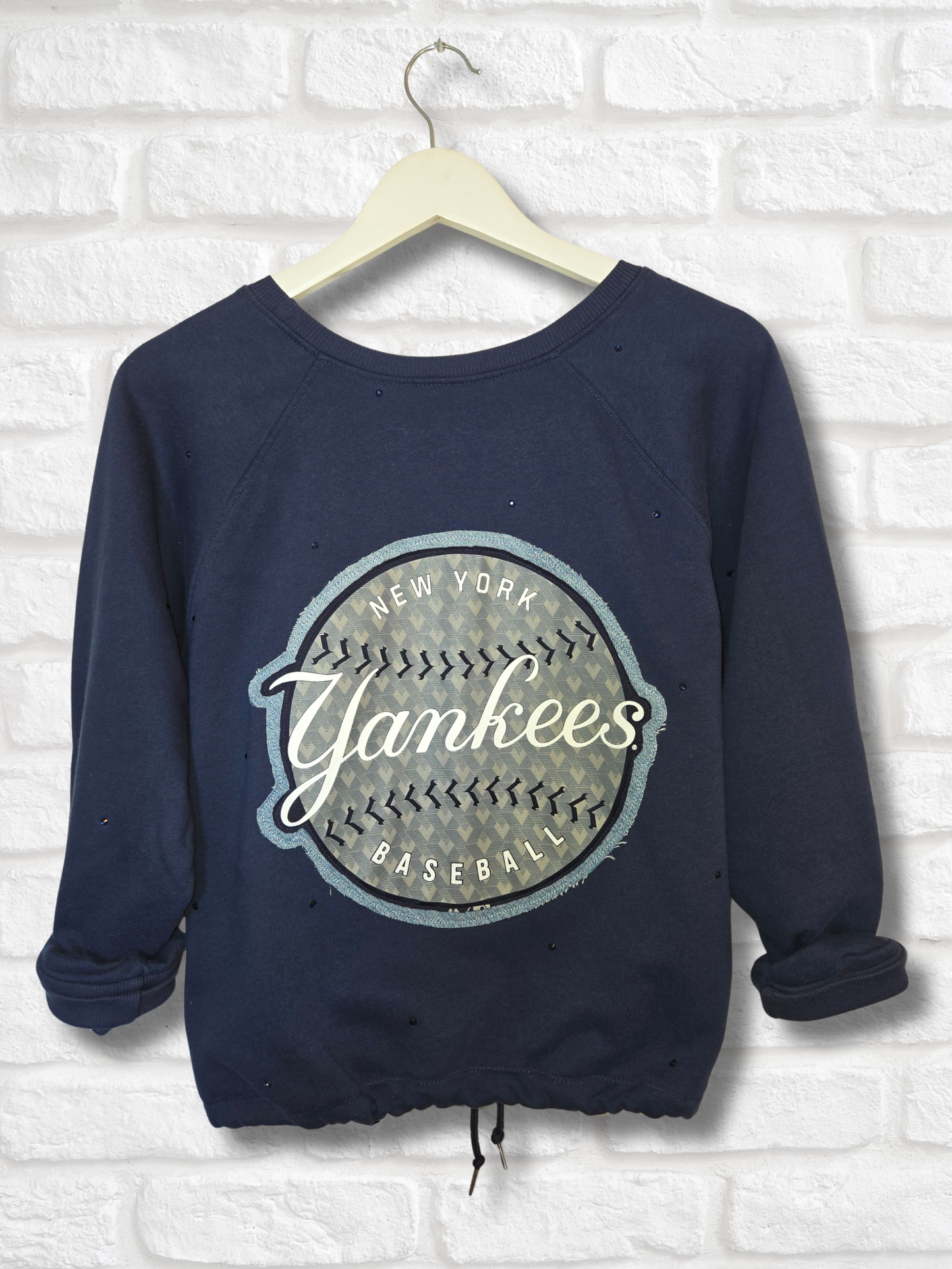 New York Yankees Crop Zip-Up Sweatshirt