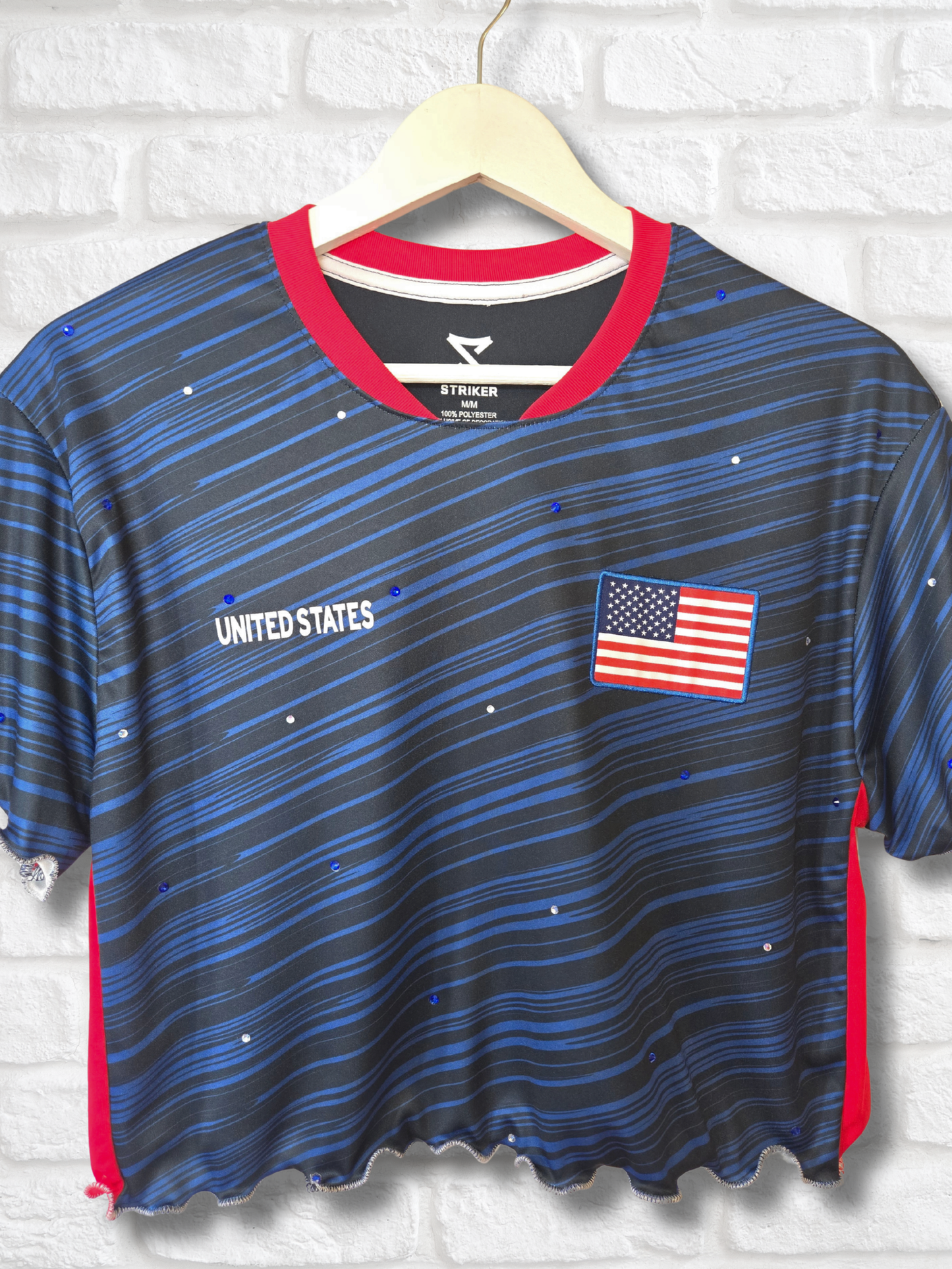 Team USA Ruffle Crop Top