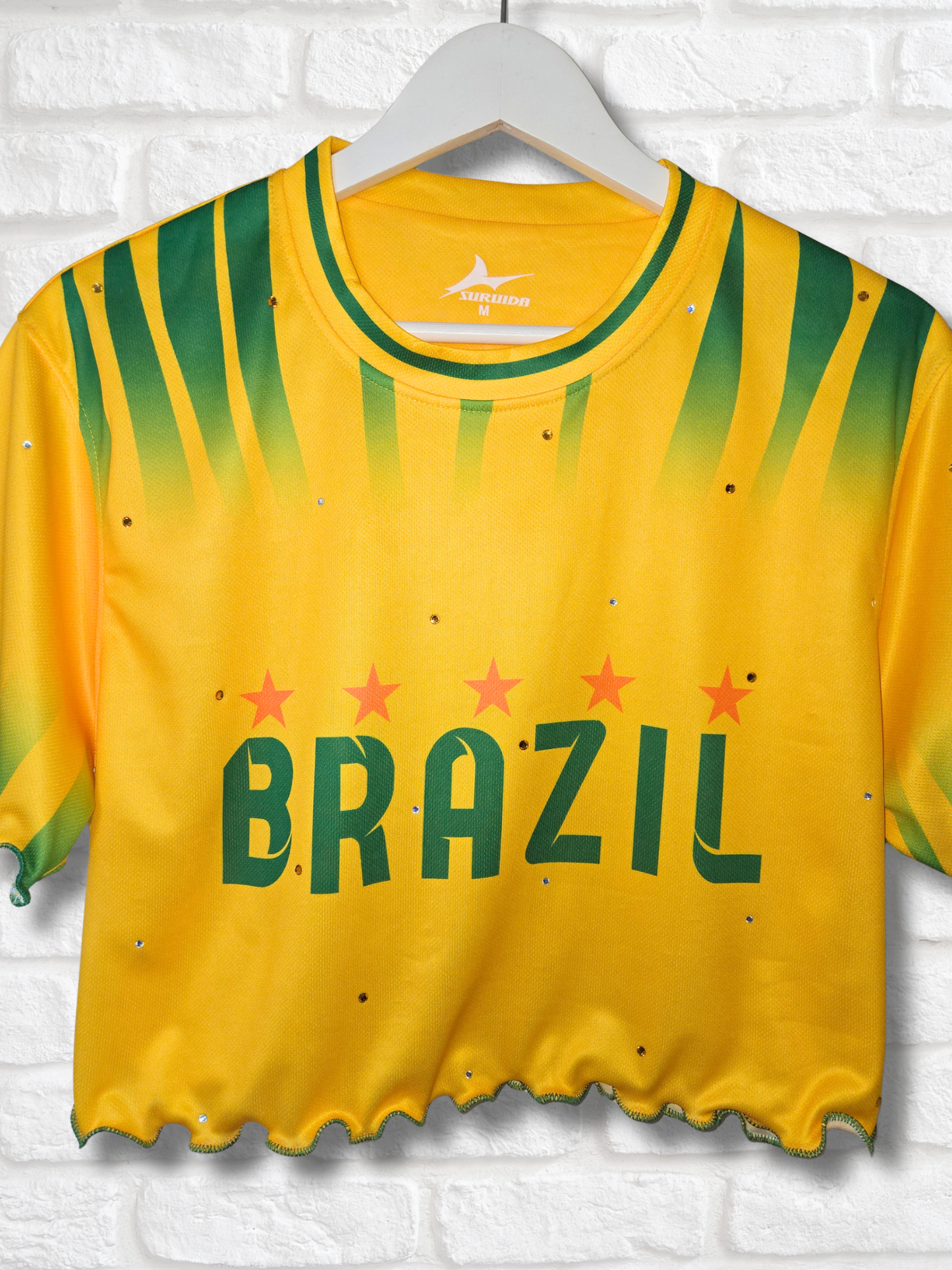 Team Brazil Ruffle Crop Top