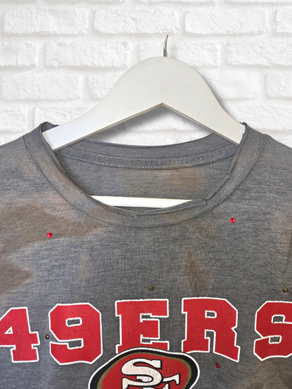 San Francisco 49ers Ruffle Crop Top - Medium