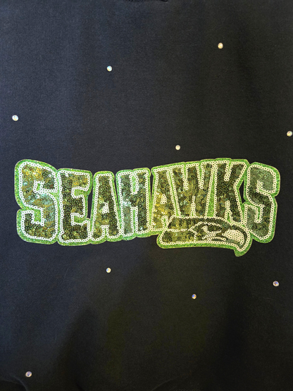 Seattle Seahawks Crop Zip-Up Sweatshirt- Medium