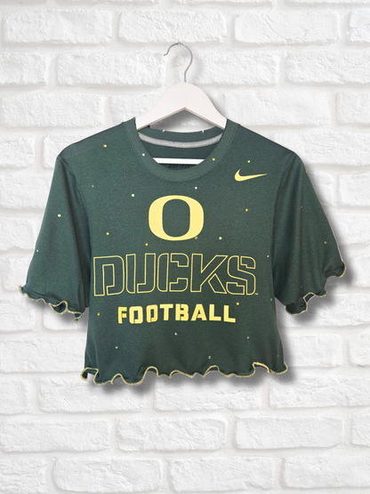 Oregon Ducks Ruffle Crop Top - Small