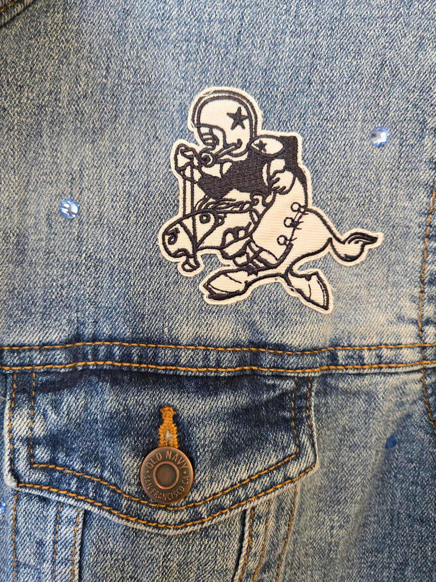 Dallas Cowboys Rhinestone Denim Jacket- Large