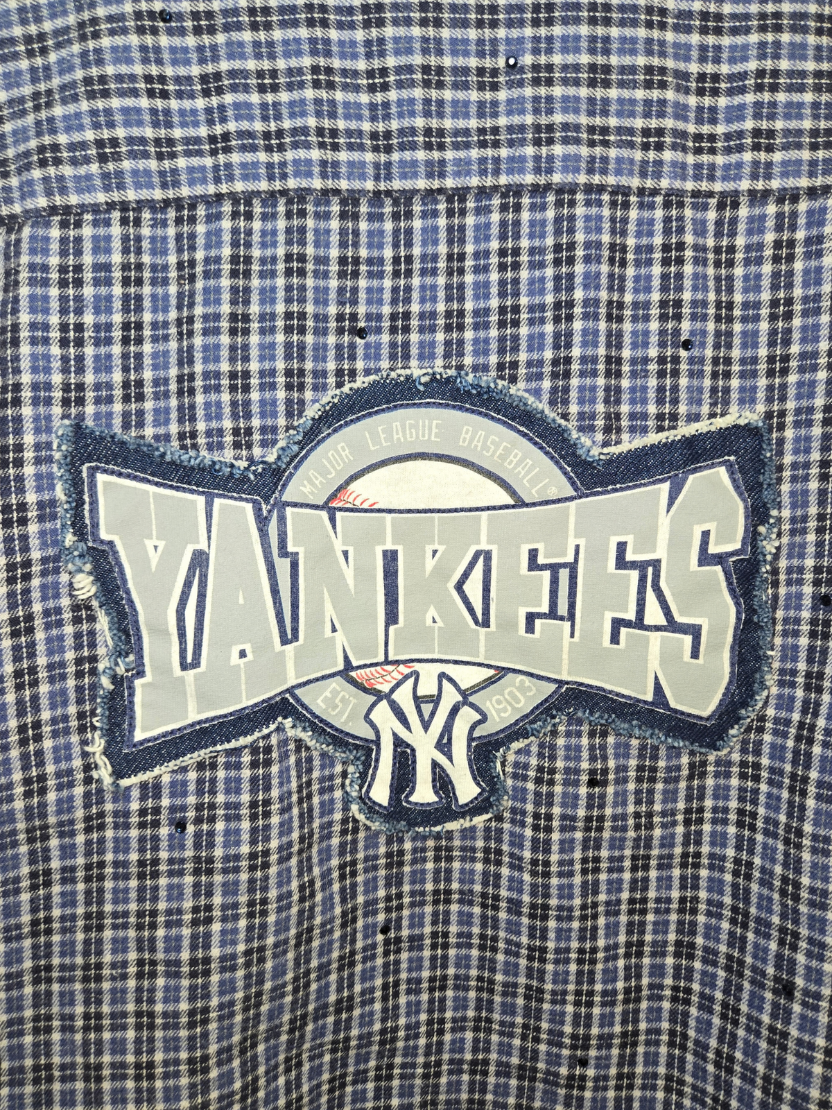 New York Yankees Crop Flannel- Medium