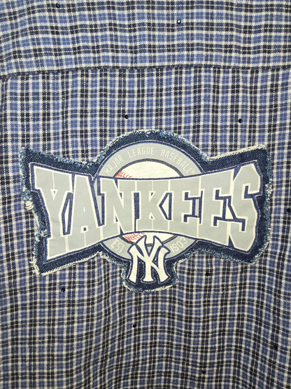 New York Yankees Crop Flannel- Medium