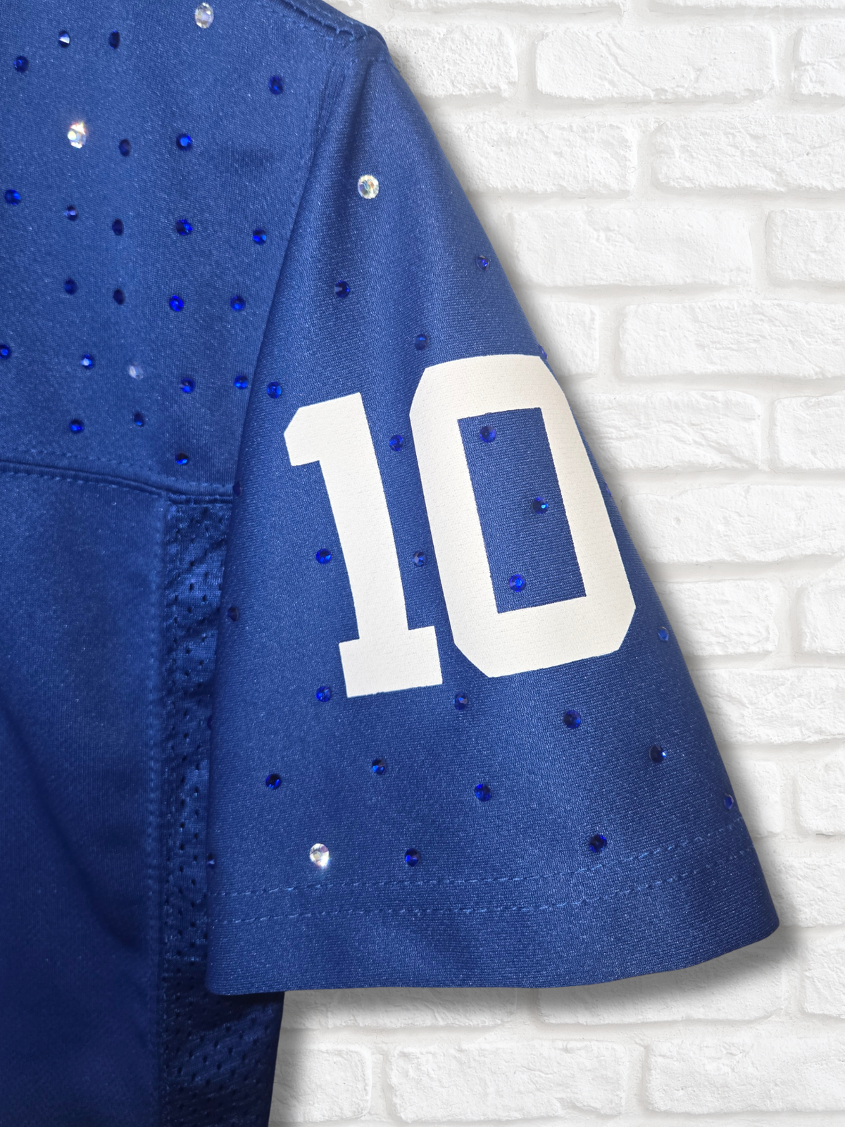 New York Giants Rhinestone Crop Jersey- Small