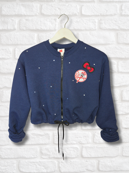 New York Yankees HK Crop Zip-Up Sweatshirt
