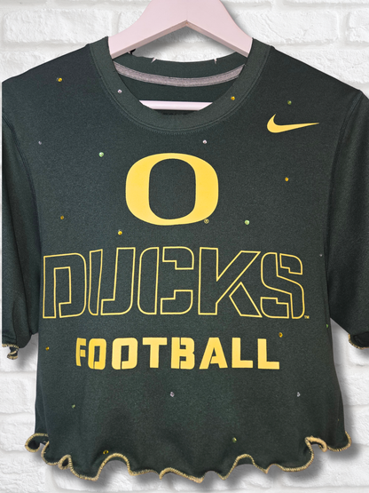 Oregon Ducks Ruffle Crop Top - Small