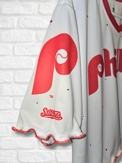Philadelphia Phillies Ruffle Crop Top - Large