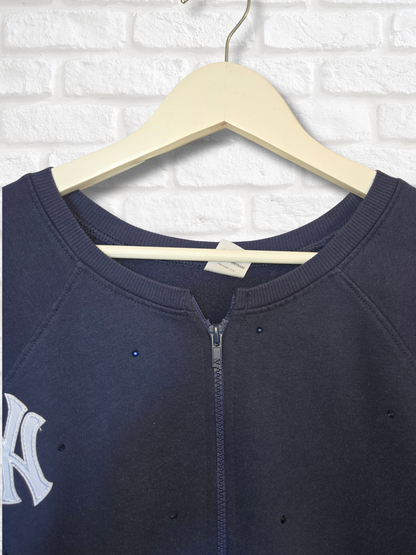 New York Yankees Crop Zip-Up Sweatshirt