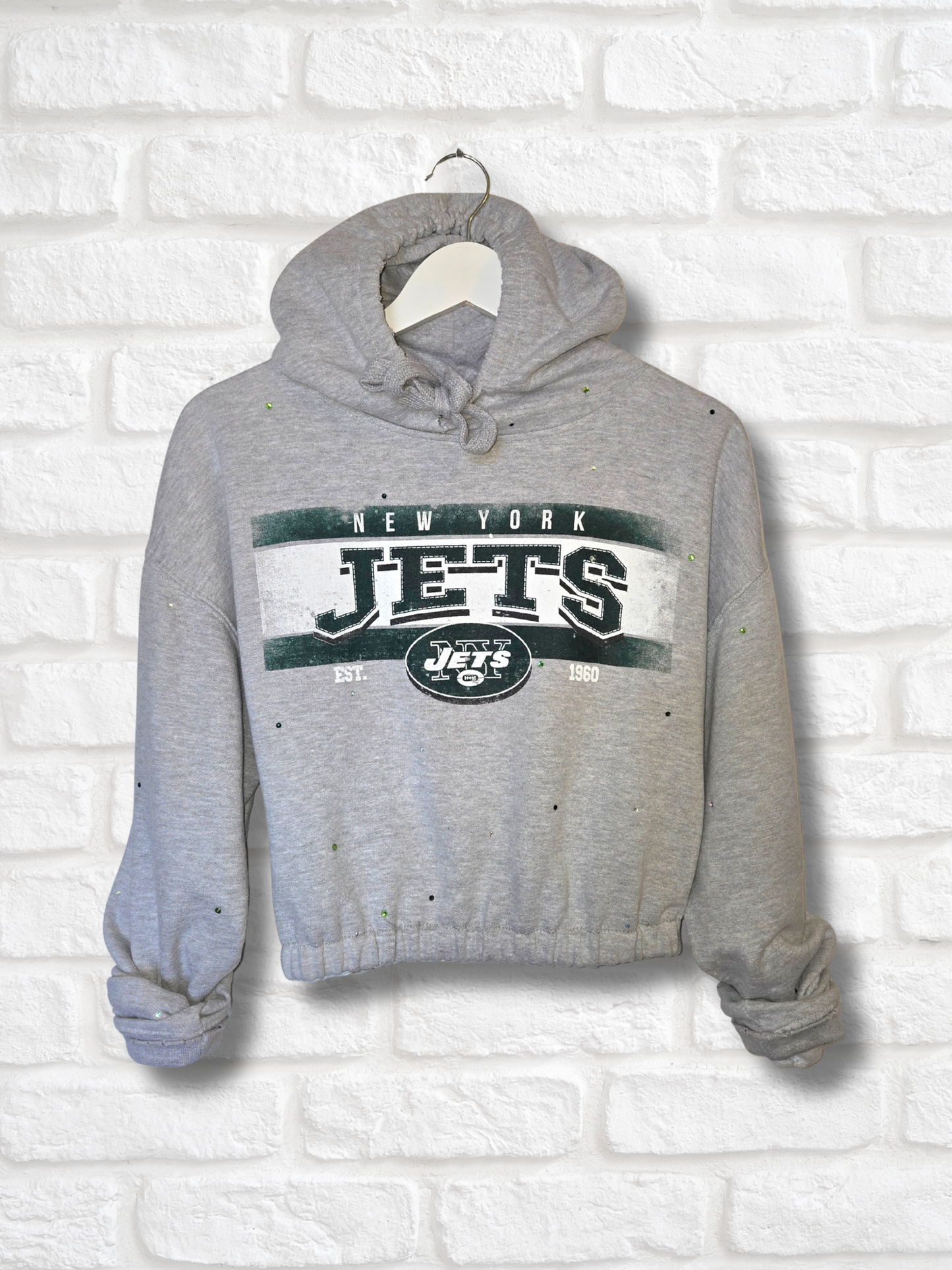 New York Jets Crop Hoodie- Large