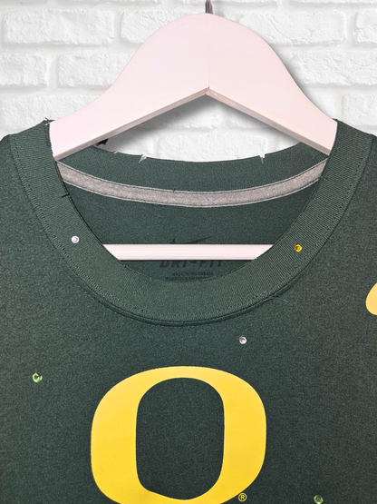 Oregon Ducks Ruffle Crop Top - Small