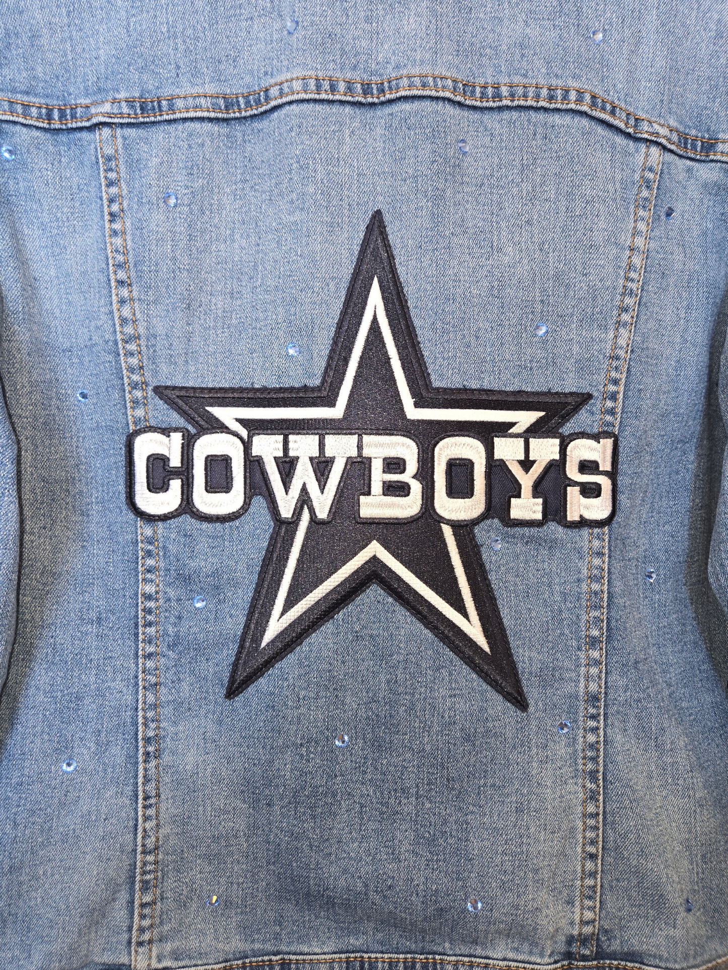 Dallas Cowboys Rhinestone Denim Jacket- Large