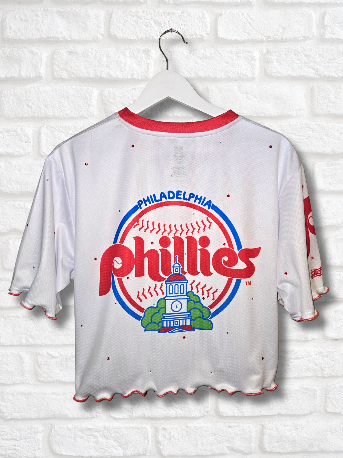 Philadelphia Phillies Ruffle Crop Top - Large