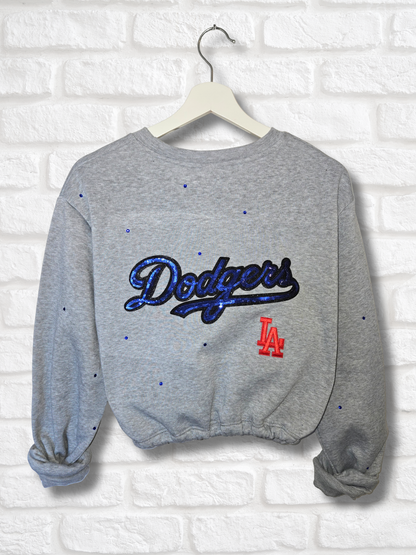 Los Angeles Dodgers Crop Zip-Up Sweatshirt - Large