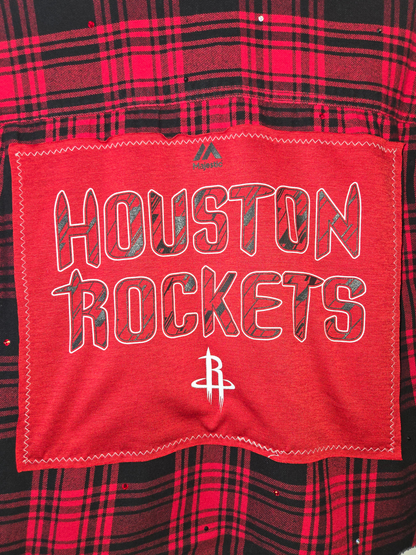 Houston Rockets Rhinestone Crop Flannel - Medium