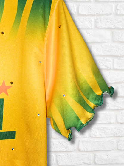 Team Brazil Ruffle Crop Top