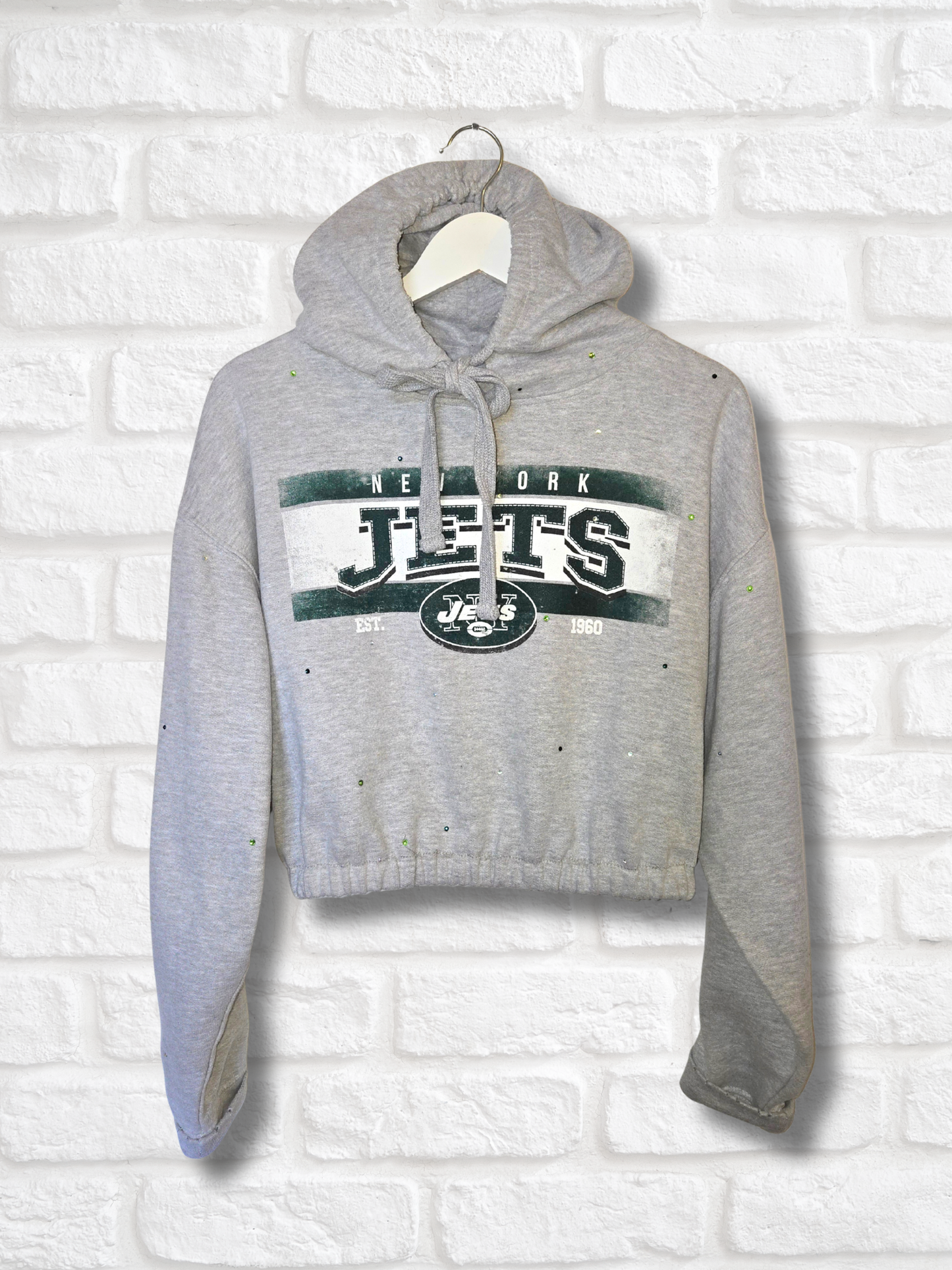 New York Jets Crop Hoodie- Large