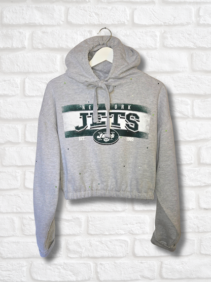 New York Jets Crop Hoodie- Large