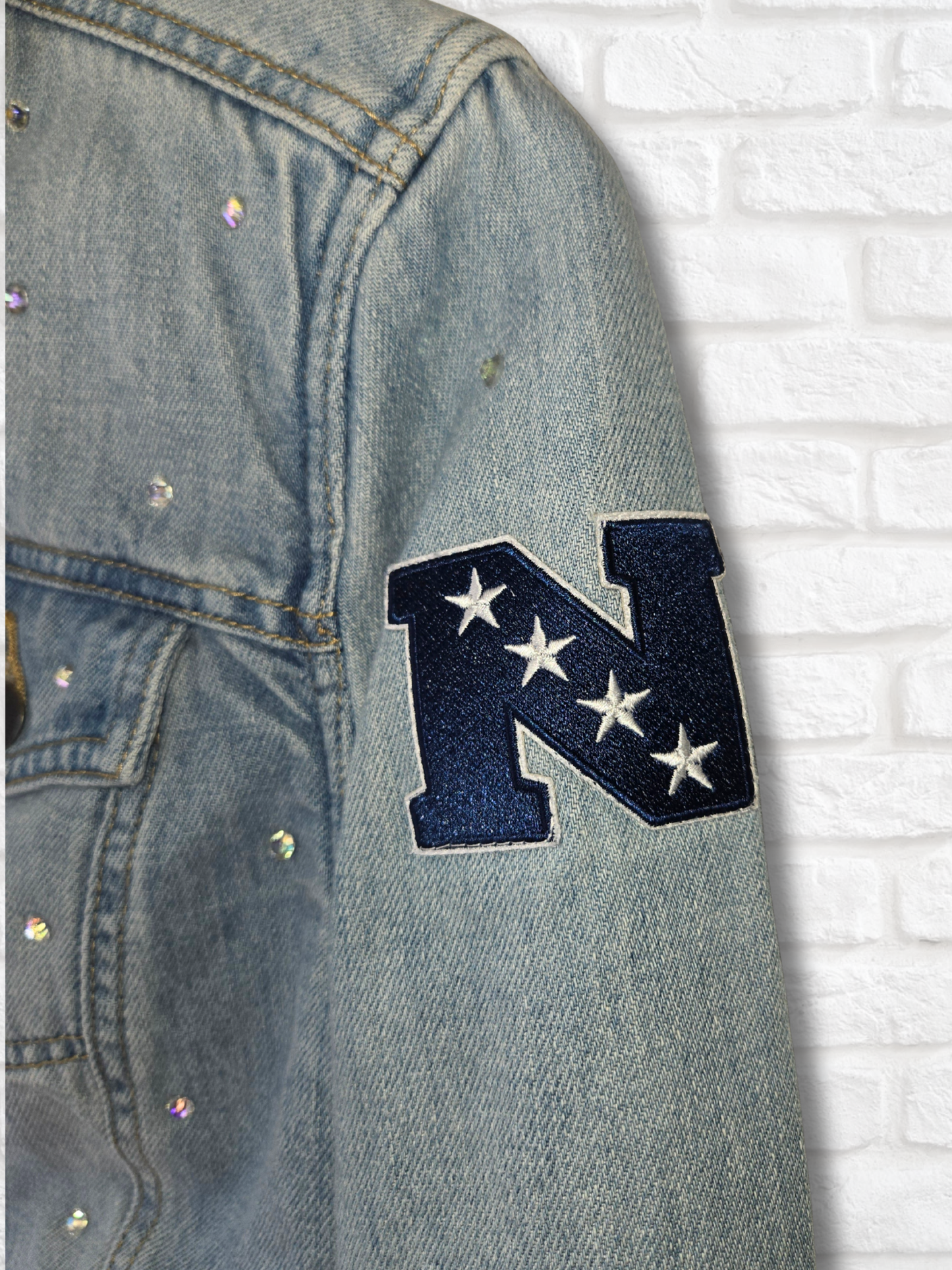 Seattle Seahawks Sherpa Lined Crop Denim Jacket