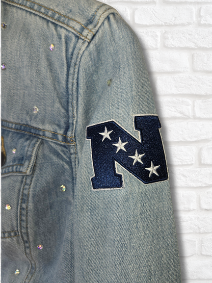 Seattle Seahawks Sherpa Lined Crop Denim Jacket