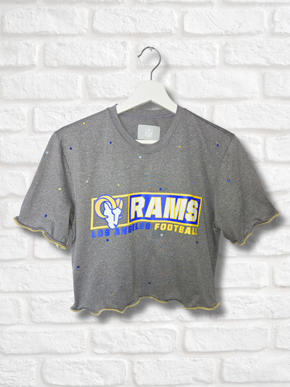 Los Angeles Rams Ruffle Crop Top - Small