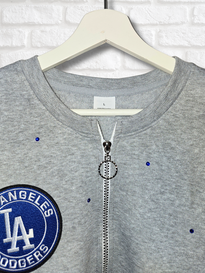 Los Angeles Dodgers Crop Zip-Up Sweatshirt - Large