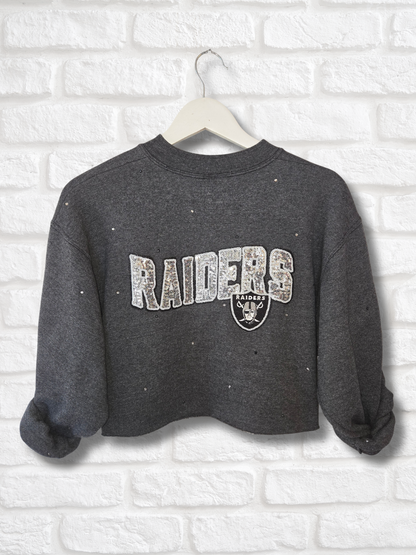 Las Vegas Raiders Crop Zip-Up Sweatshirt