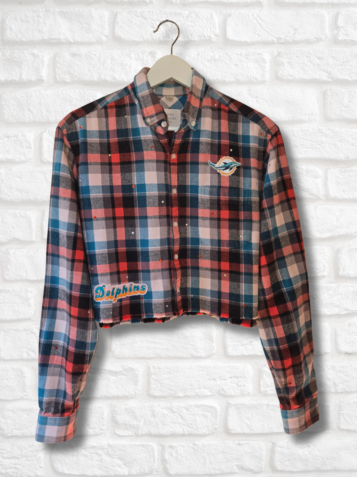 Miami Dolphins Crop Flannel