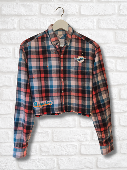 Miami Dolphins Crop Flannel