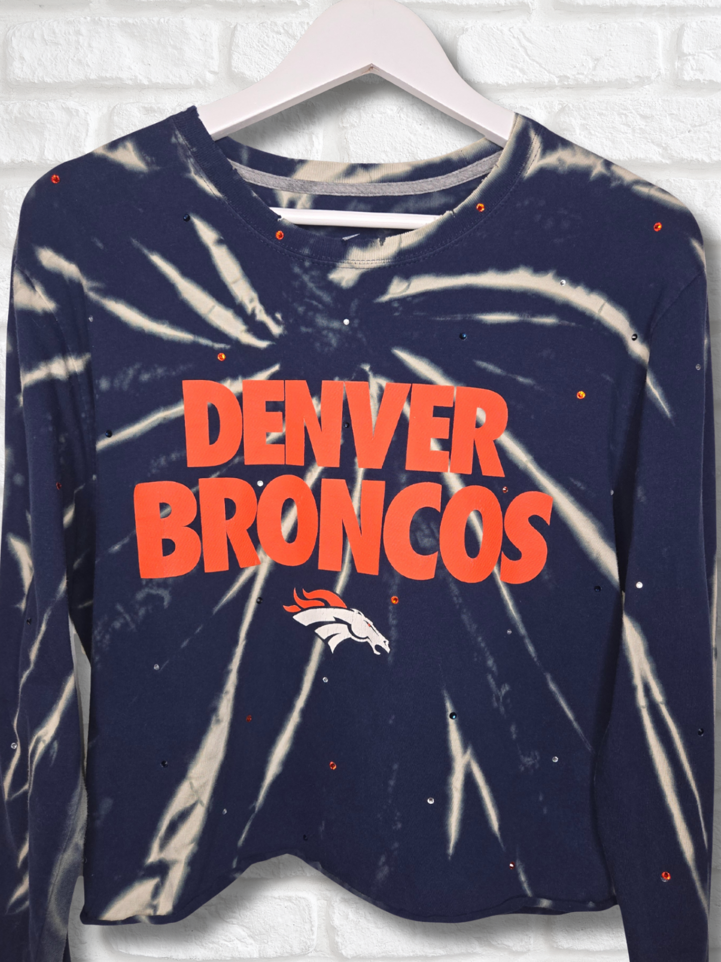 Denver Broncos Long Sleeve Crop Top
