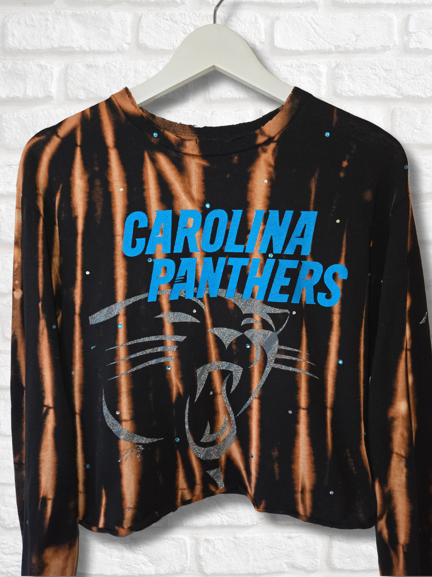 Carolina Panthers Long Sleeve Crop Top