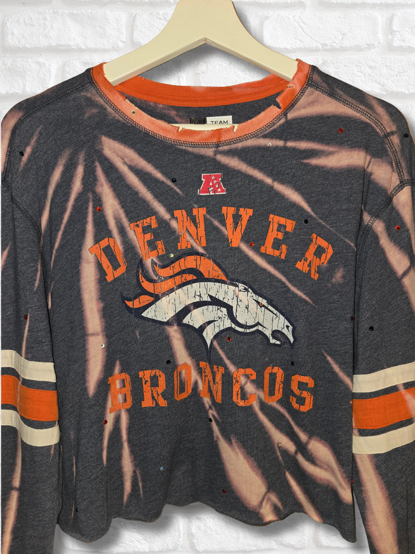 Denver Broncos Long Sleeve Crop Top