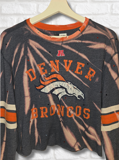 Denver Broncos Long Sleeve Crop Top