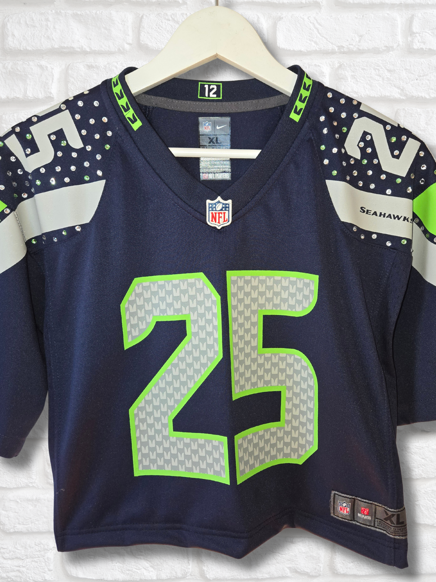 Seattle Seahawks Rhinestone Crop Jersey