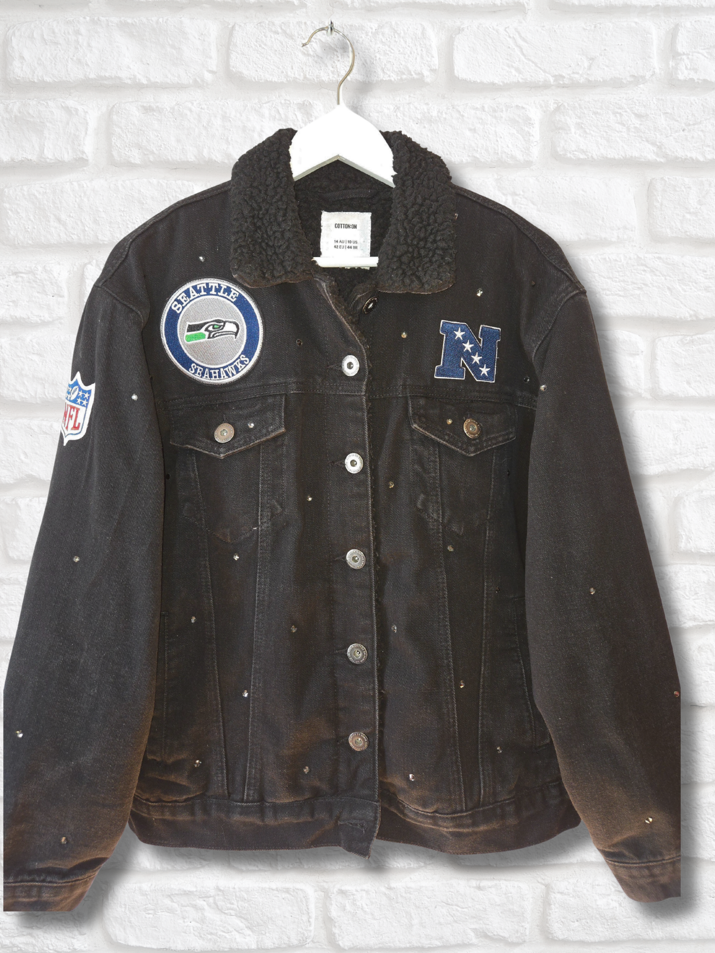Seattle Seahawks Sherpa Lined Denim Jacket