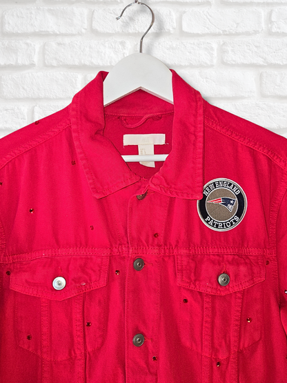 New England Patriots Oversized Denim Jacket