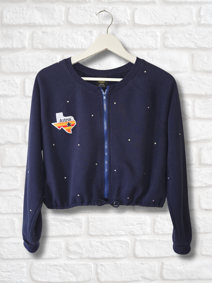 Houston Astros Crop Zip-Up Sweatshirt - Small/Medium