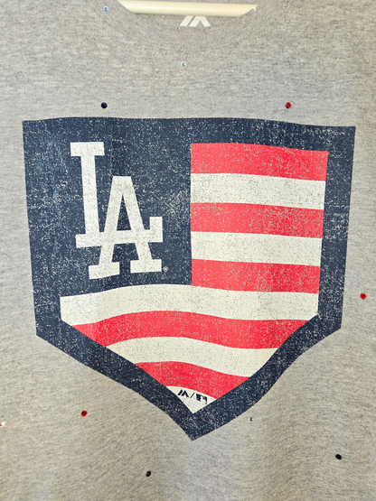 Los Angeles Dodgers Stars & Stripes Crop Top- XL
