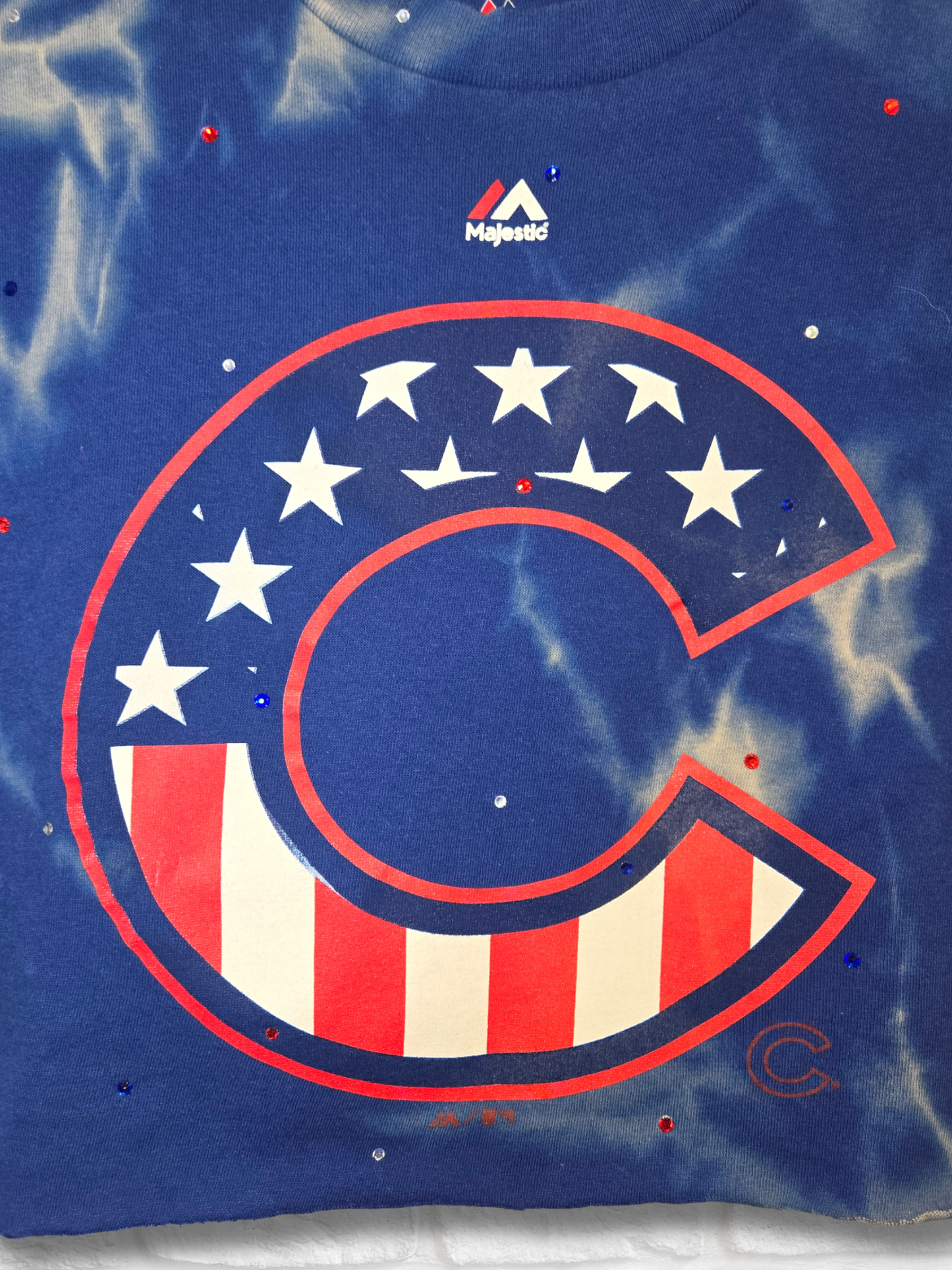 Chicago Cubs Stars & Stripes Crop Top- Small