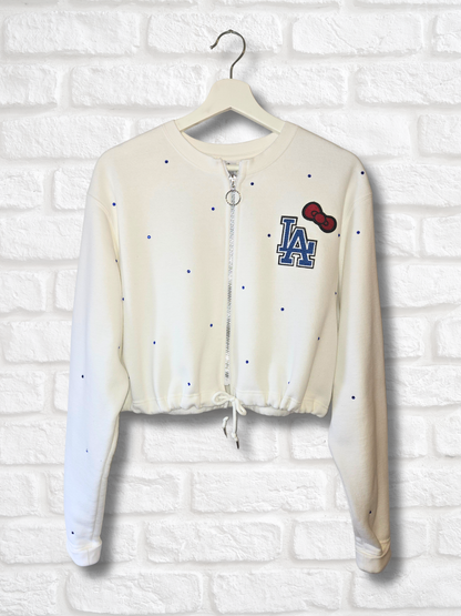 Dodgers HK Crop Zip-Up Sweatshirt