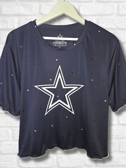 Dallas Cowboys Ruffle Crop Top - XL
