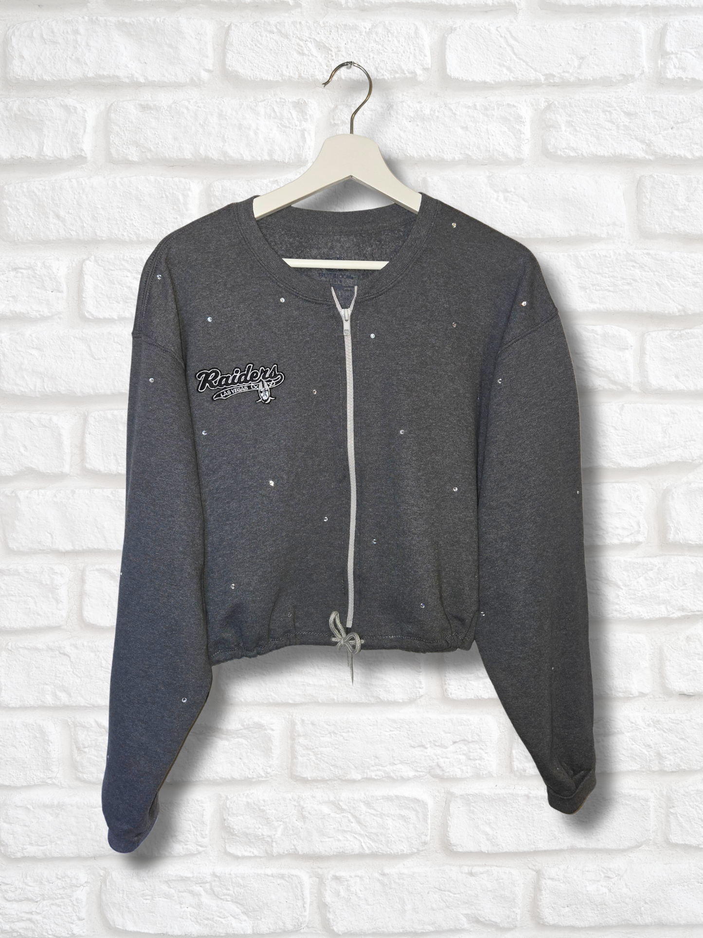 Las Vegas Raiders Crop Zip-Up Sweatshirt- Large