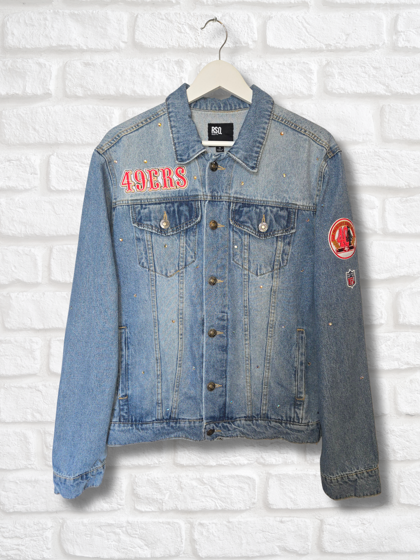 San Francisco 49ers Oversized Denim Jacket- Medium