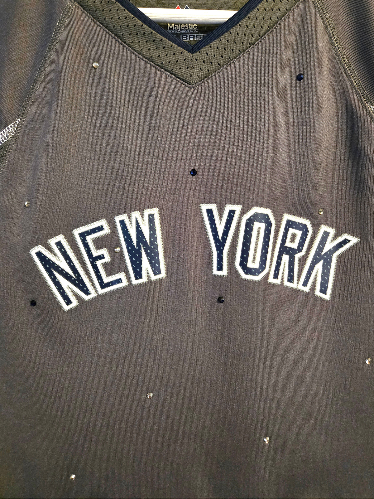 New York Yankees Ruffle Crop Top - Small
