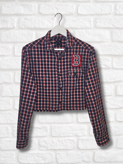 Boston Red Sox Crop Flannel- Medium