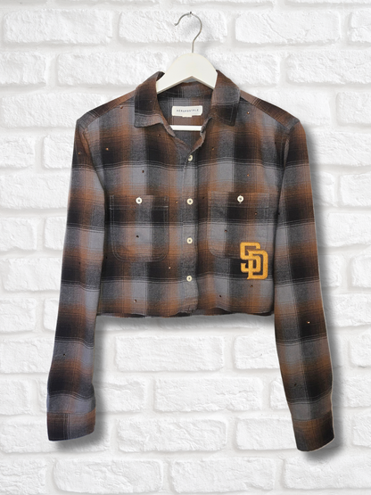 San Diego Padres Crop Flannel- Small