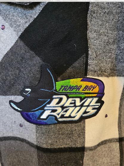 Tampa Bay Rays Rhinestone Crop Flannel - Small