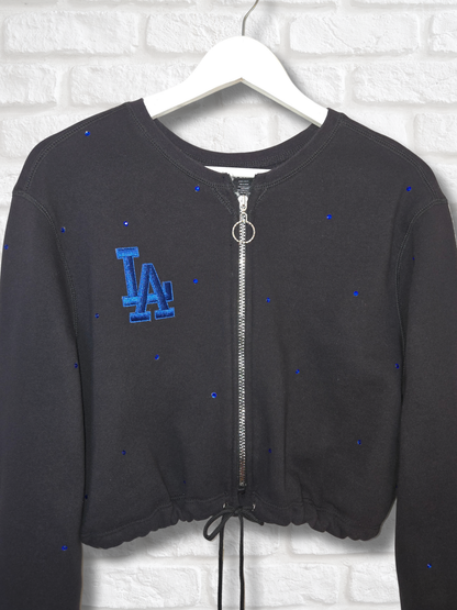 Los Angeles Dodgers Crop Zip-Up Sweatshirt - Large